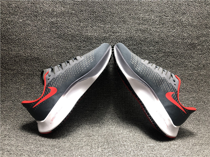 Men Nike Zoom Pegasus 37 Grey Red White Running Shoes
